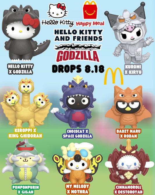 🇺🇸 已結單 美國麥當勞|Hello Kitty × 哥吉拉 三麗鷗聯名公仔(隨機款)