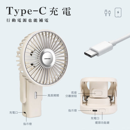 【現貨】WONDER 夾式掛脖手持桌立多功風扇 (WH-FU36)